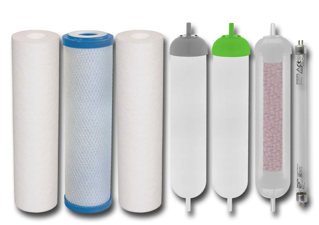 KP-RO8-USTM-Q : Pełen komplet wkładów do RO8 ze sterylizatorem UV